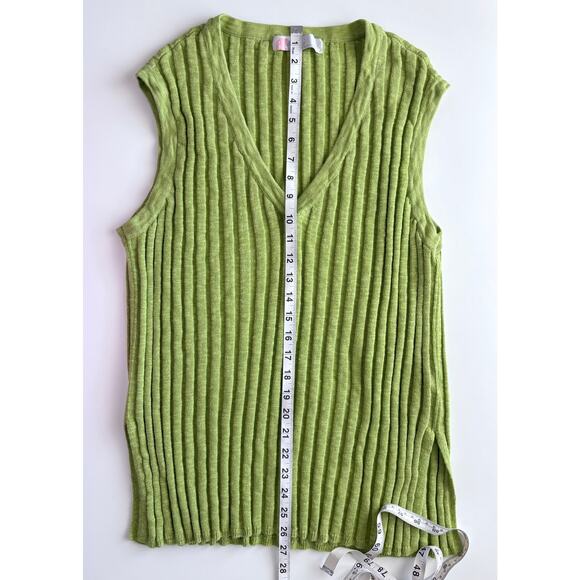 Free People Beach Veda Sweater Set Large Green Tank Skirt Ribbed Knit Stretch - Picture 12 of 14